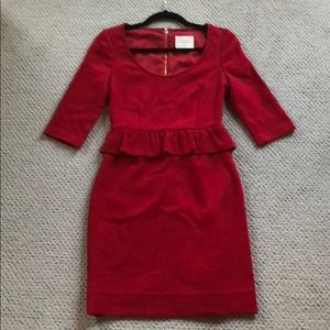 Kate Spade Mary red peplum dress, 0